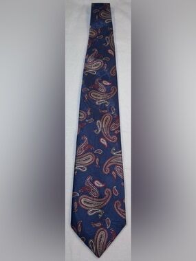 David Taylor Paisley Neck Tie Blue